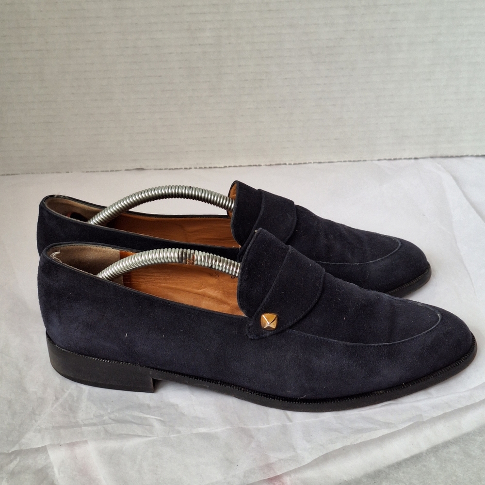 Robert Clergerie Navy Blue Suede Shoes 9.5